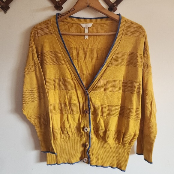 Sweaters - Bright Mustard Yellow V-Neck Button-Front Women's Cardigan
